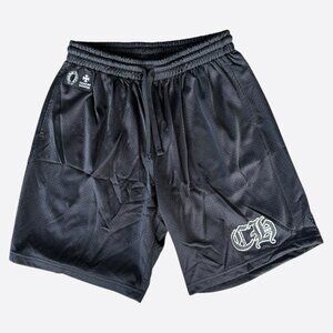 Chrome Hearts Black & White Logo Mesh Shorts